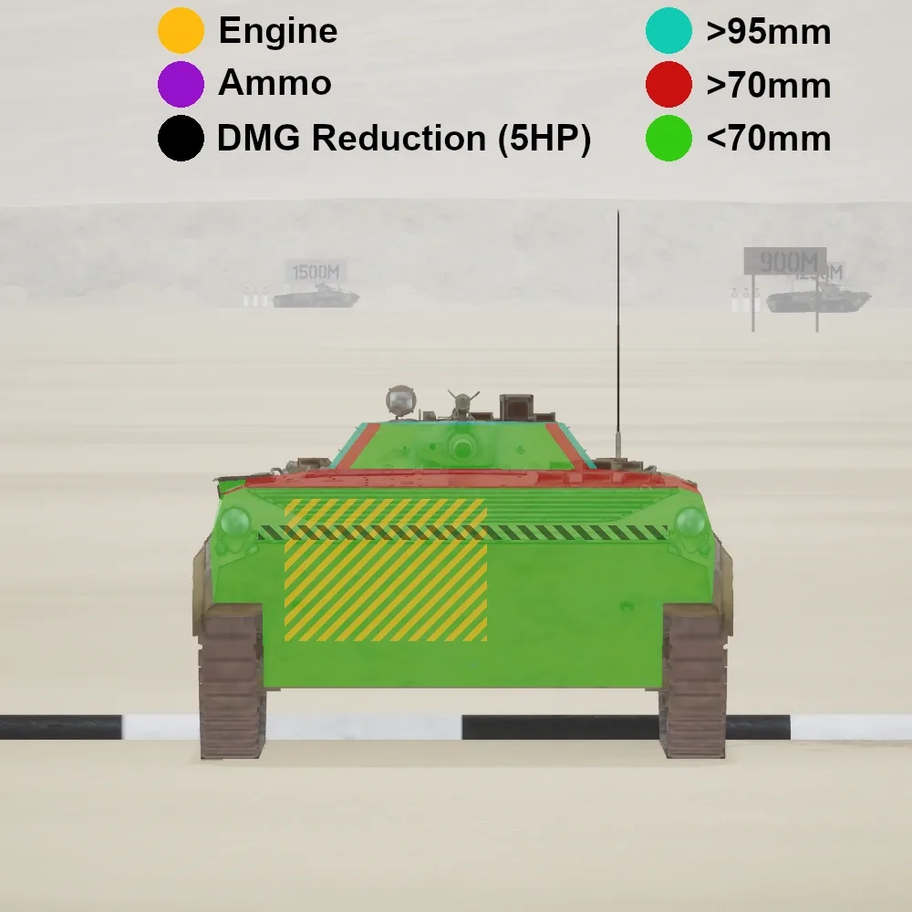 BMP-1 ZU-23-2 protection map: BMP-1