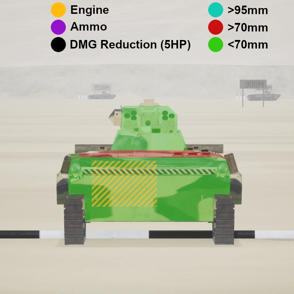 BMP-1 ZU-23-2 protection map: BMP-1AM