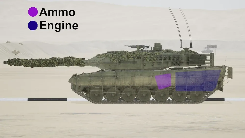 Leopard 2A6M CAN protection map: Leopard 2A6Ms