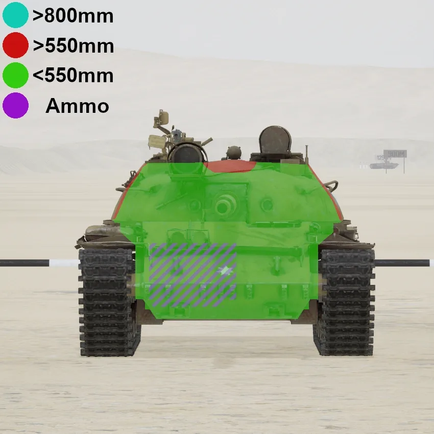 T-62 protection map: T-62