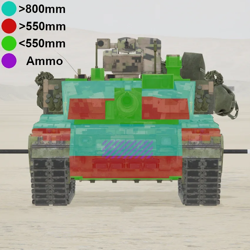 ZTZ99A protection map: ZTZ99A